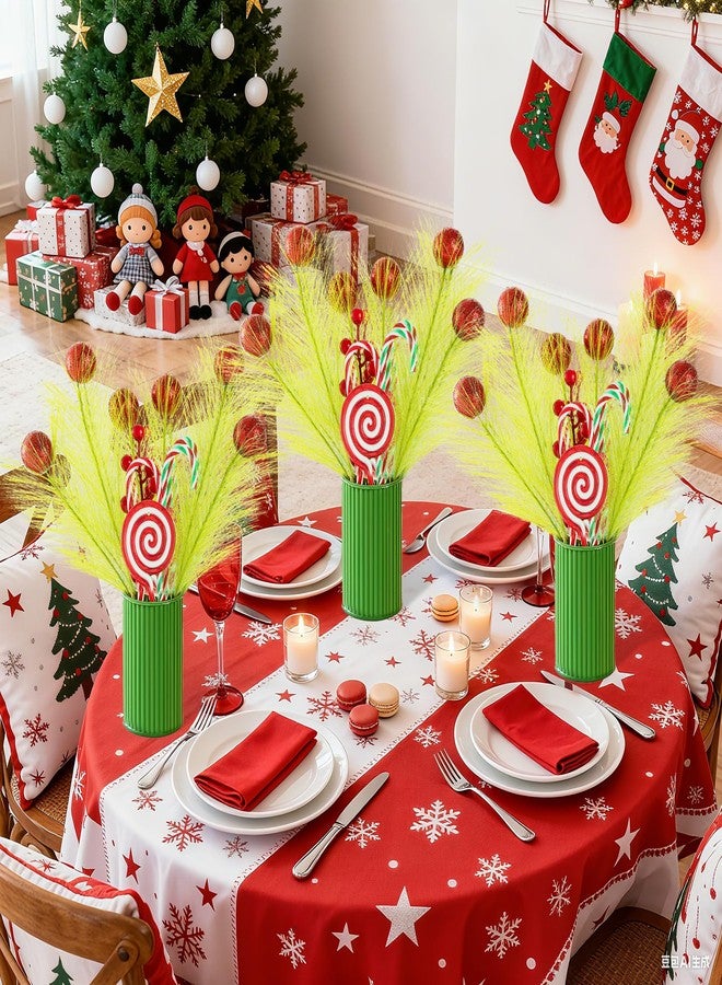 Vynium 3Pcs Christmas Centerpiece Table Decorations, Red Berry Candy Decorative Jar Christmas Centerpieces for Tables, Holiday Jar Decor for Dining Coffee Table Xmas Winter Holiday New Year Home Ornament - Image 5